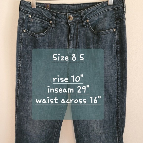 Aura Womens Bootcut Leg Rhinestones Jeans Size 8 S Dark Wash Western Denim - Picture 4 of 15